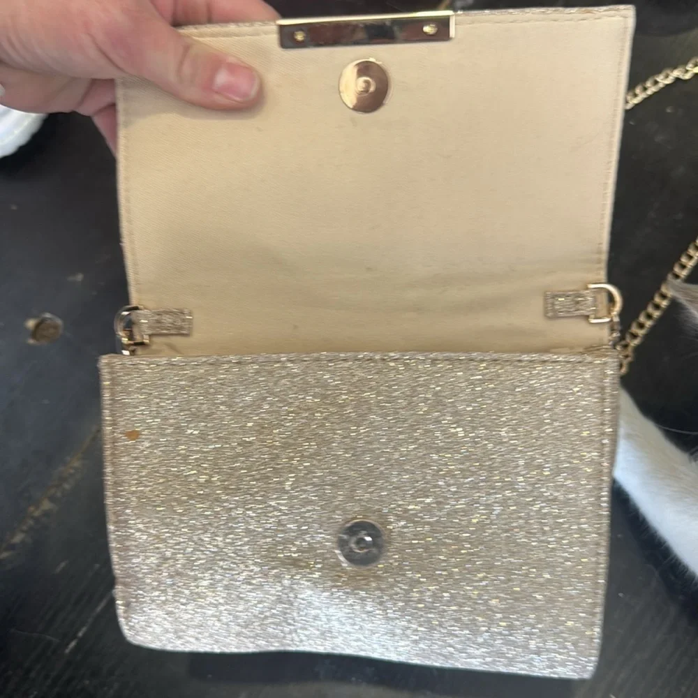 Gold Glitter Chain Shoulder Bag